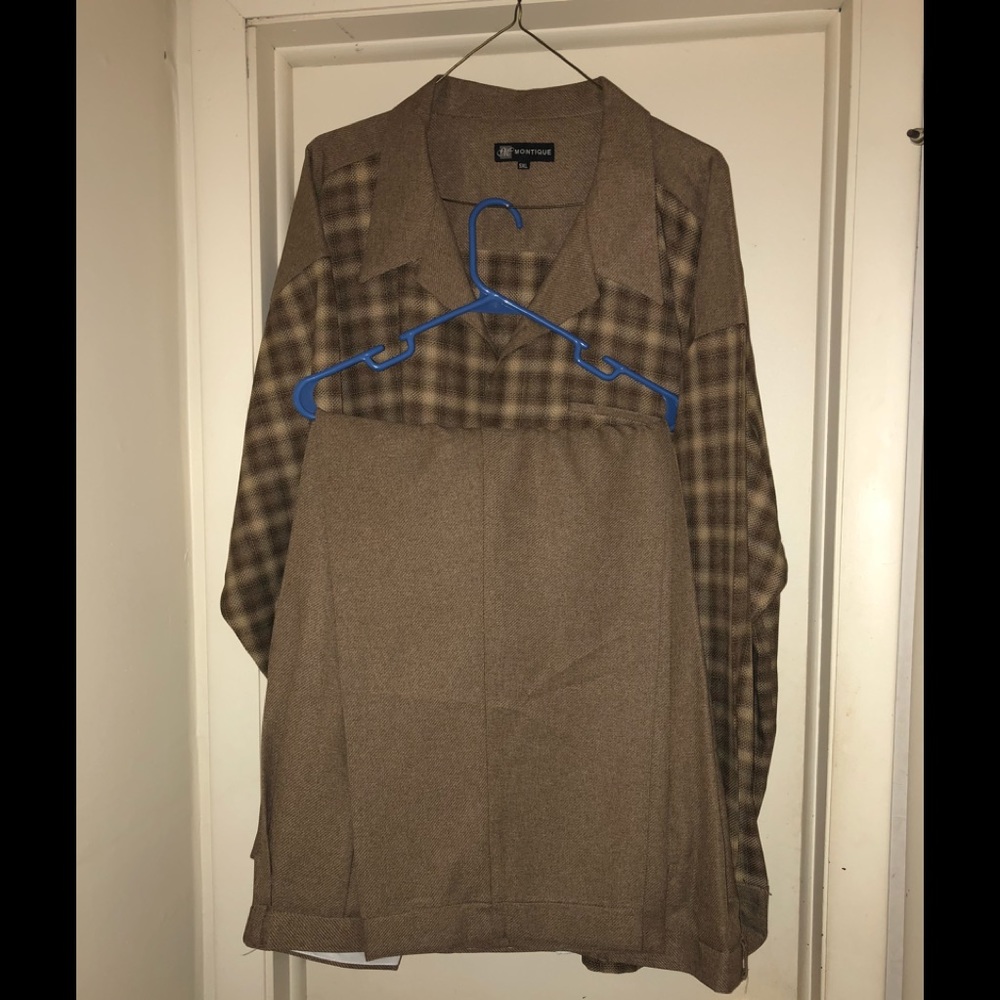 2 piece men’s brown and tan suit, 5X